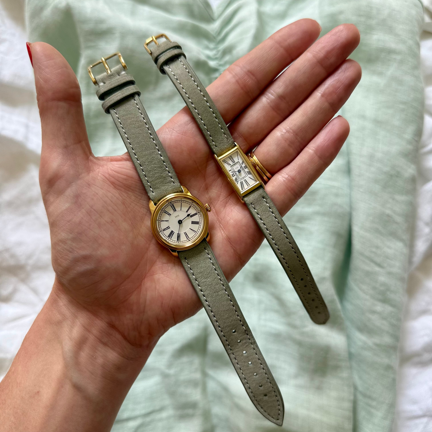 Suede Strap in Seafoam Green