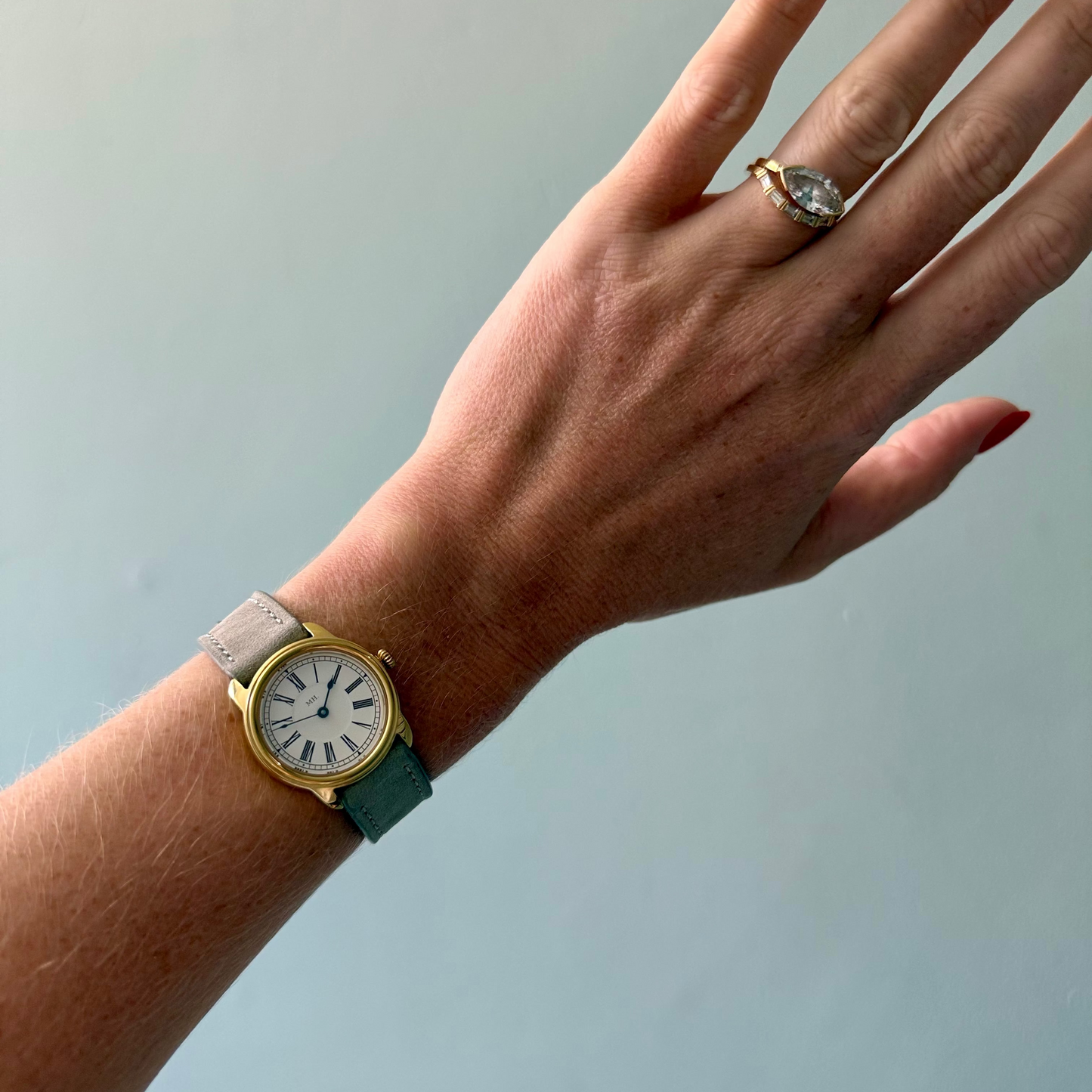 Suede Strap in Seafoam Green