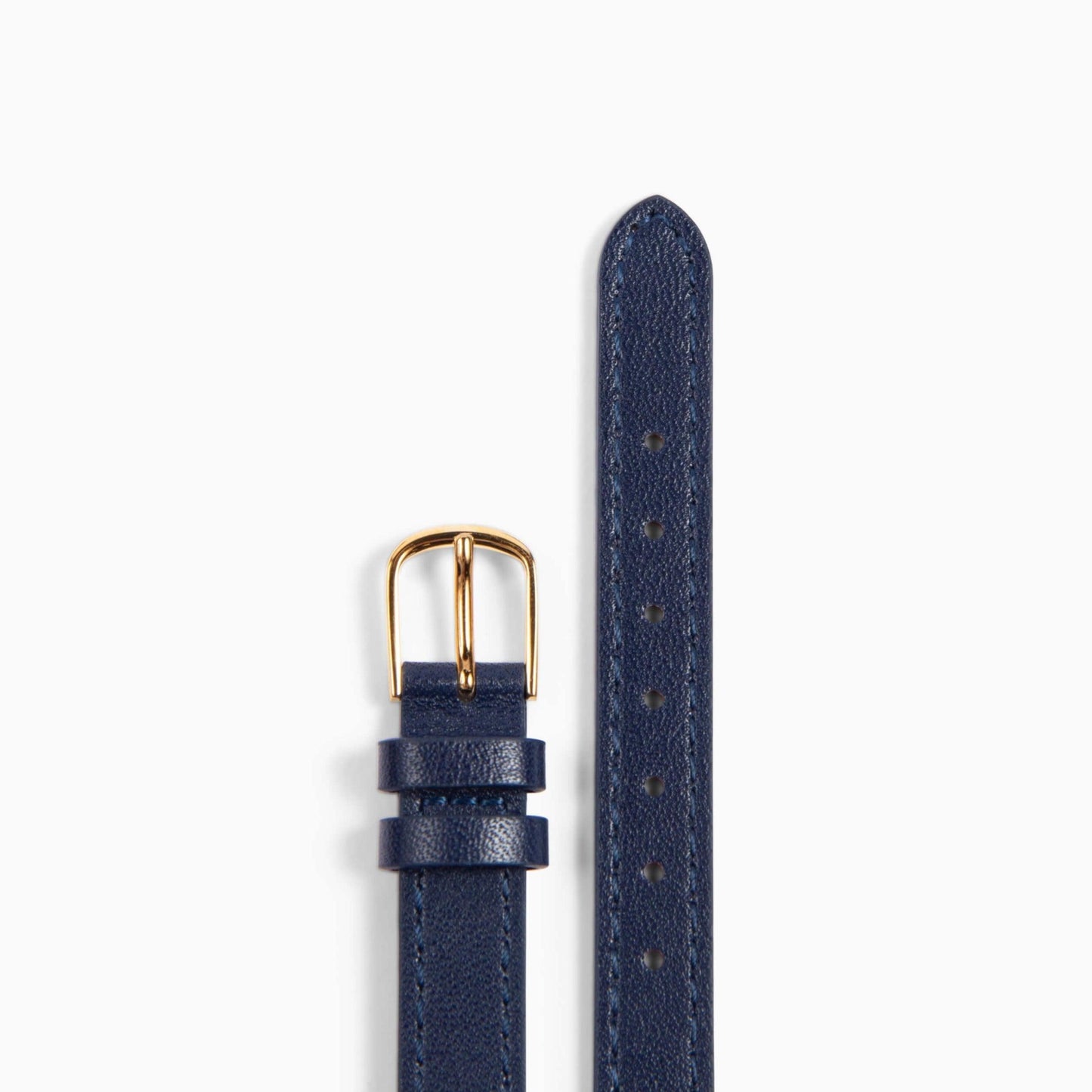Navy Kimsey Watch in Brown Leather “Double Wrap” Strap and gold hardware