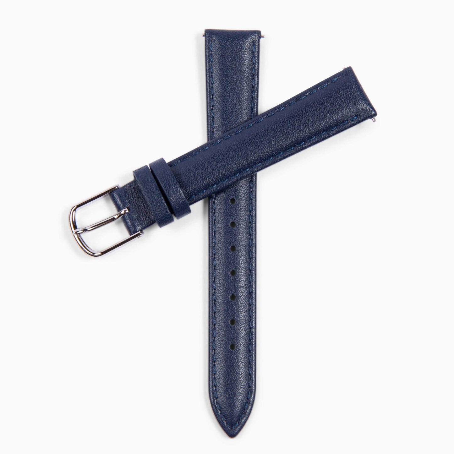 blue Leather Strap with silver hardware