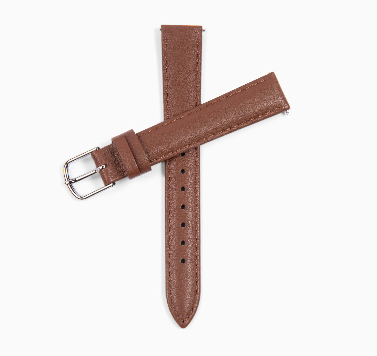Brown Leather Strap with silver hardware