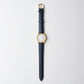 Harriet Watch in gold with Navy Leather Strap