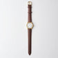 Harriet Watch in gold with Brown Leather Strap