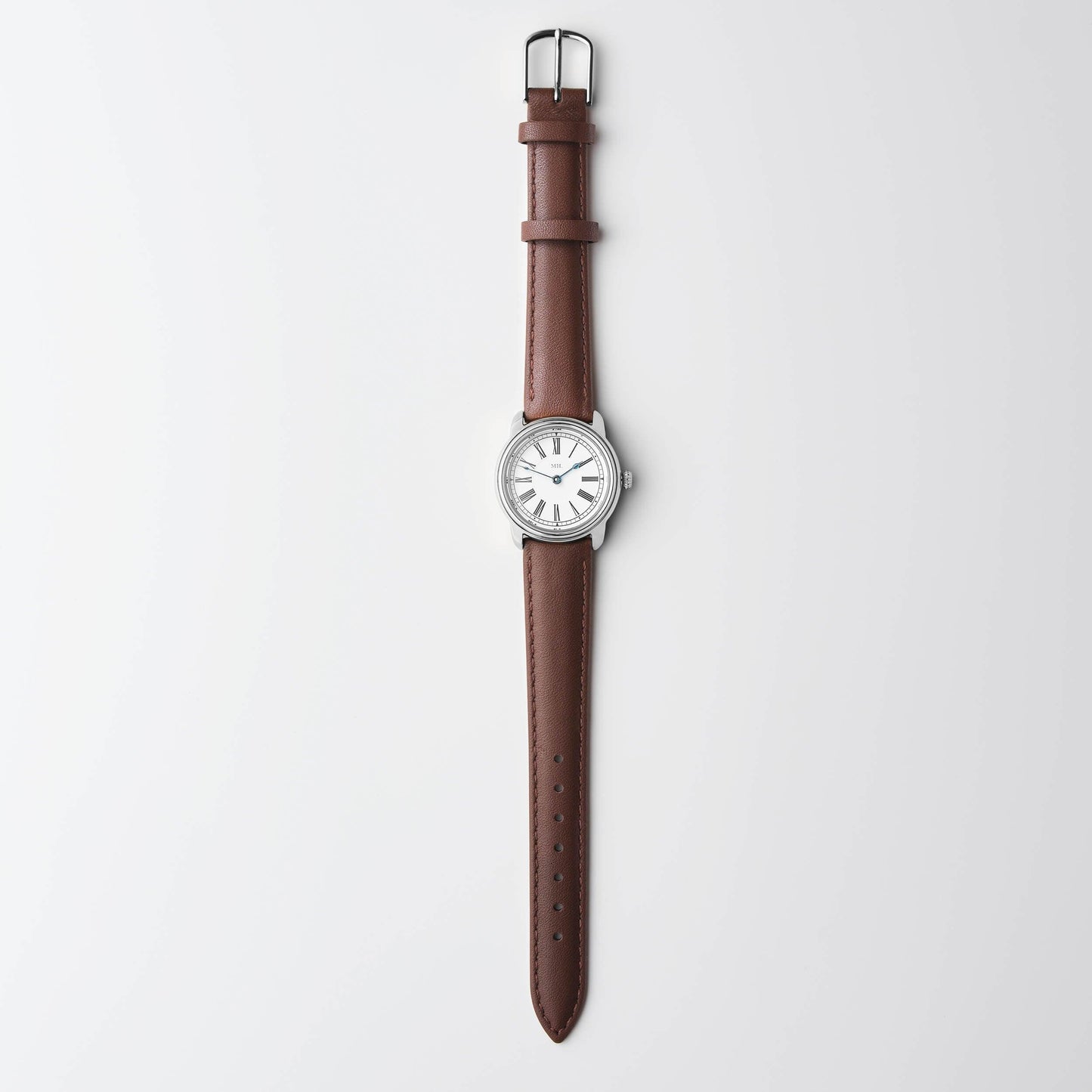 Harriet Watch in silver with Brown Leather Strap