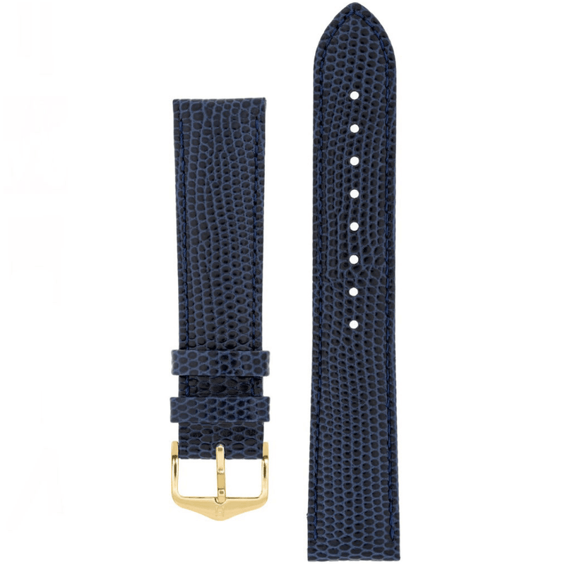 Harriet Strap in Lizard-Embossed Leather: Navy
